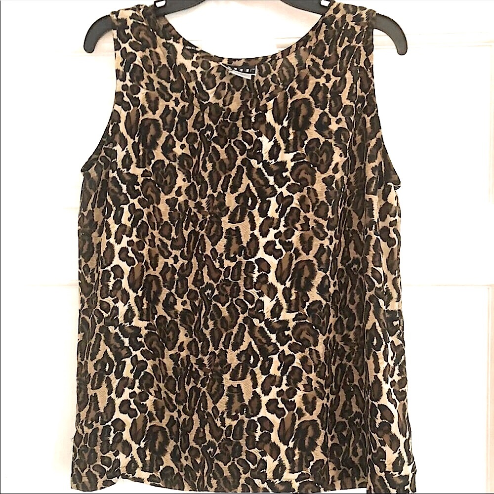 Faith Leopard Sleeveless Tank Top (M)